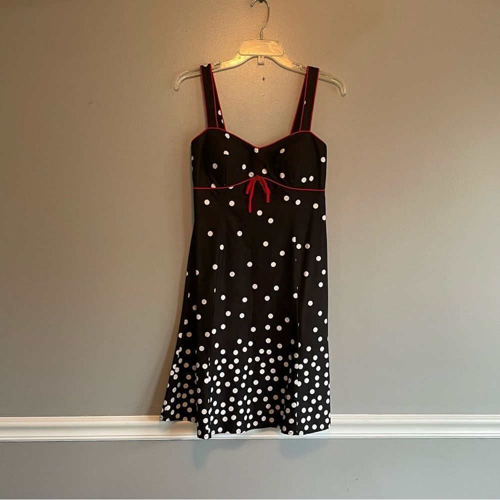R&K originals Vintage women’s Dress size 8P 8 P black red polka dot 50s 80s 90s